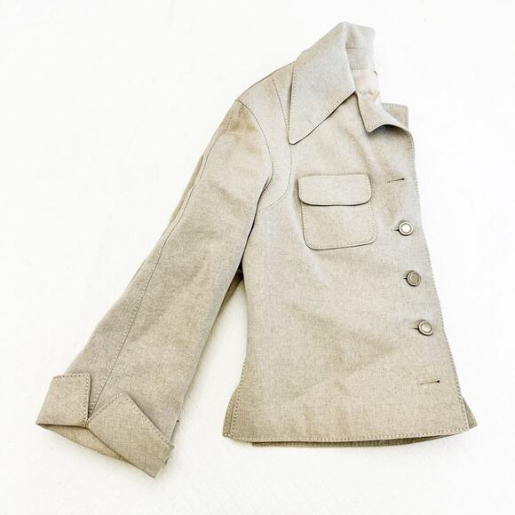 Graumann Pret A Porter Wool Jacket Cream Color Silver Buttons Size M - Picture 5 of 5